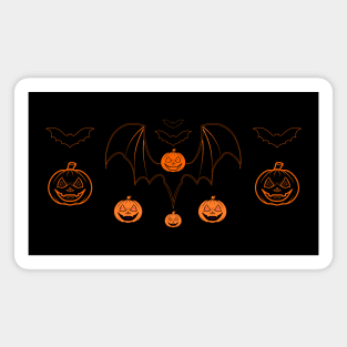 "Pumpkins and Bats" Magnet